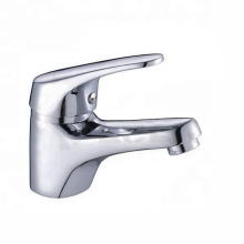 Chrome plating single handle cold and hot water brass mixer tap bathroom basin faucet
